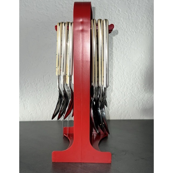 VTG Oneida Northland Stainless Japan Christmas Flatware 24 Pieces Carrying Caddy - Picture 5 of 5